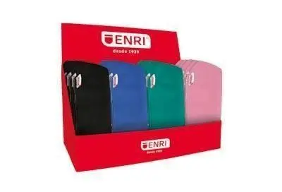 Enri Expositor de 20 Estuches Portatodo de 1 Compartimento - Fabricados en Neopreno - Colores Negro,
