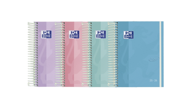 Oxford Touch Pastel Agenda Escolar 25/26 Espiral Semana Vista - Tama�o 8� - Tapa Extradura Peliculad