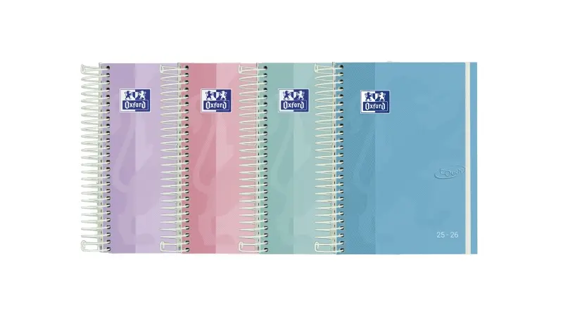 Oxford Touch Pastel Agenda Escolar 25/26 Espiral Semana Vista - Tama�o 8� - Tapa Extradura Peliculad