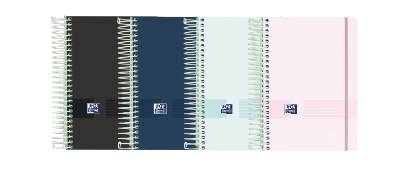 Oxford Live & Go Agenda Escolar 25/26 Espiral Dia Pagina - Tama�o 8� - Tapa de Plastico Opaco - Esqu