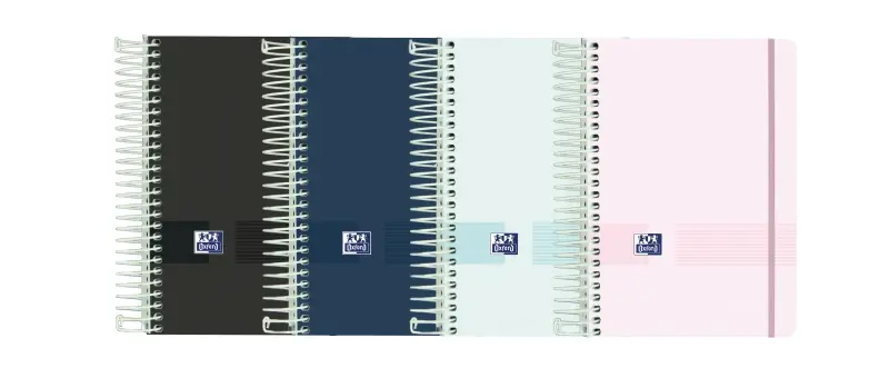 Oxford Live & Go Agenda Escolar 25/26 Espiral Dia Pagina - Tama�o 8� - Tapa de Plastico Opaco - Esqu