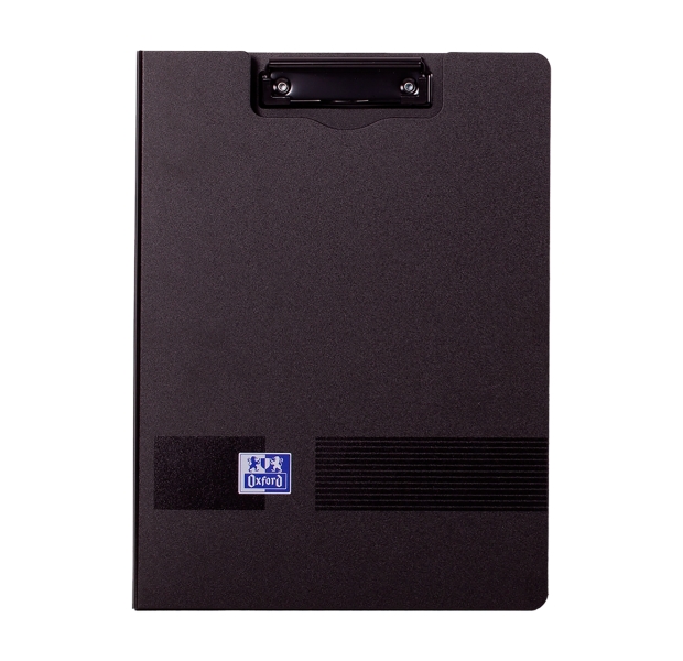 Oxford Live & Go Carpeta con Pinza Metalica - Fabricada en Polifoam - Bolsillo Interior - Color Negr