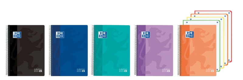 Oxford Europeanbook 4 Cuaderno A5+ Cuadriculado 5x5mm 120 Hojas 90gr - Tapa Superresistente - 4 Band