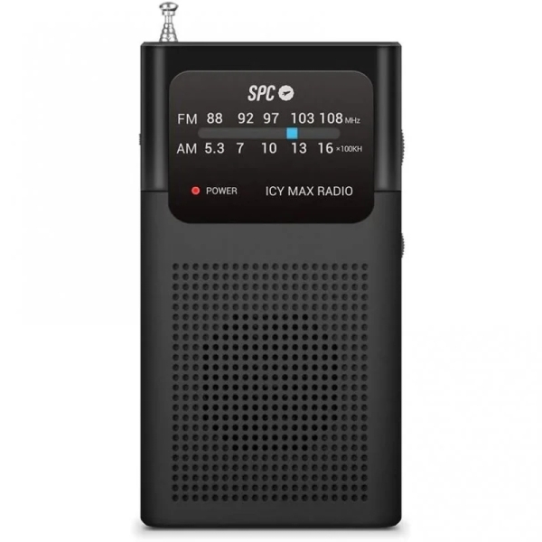 SPC Icy Max Radio Portatil Analogica FM/AM - Entrada Jack 3.5mm - Antena Telescopica - Alimentacion 