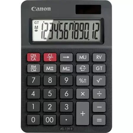 Canon AS-120 II Calculadora de Sobremesa con Pantalla LCD de 12 Digitos - Funciones de Marcacion, In