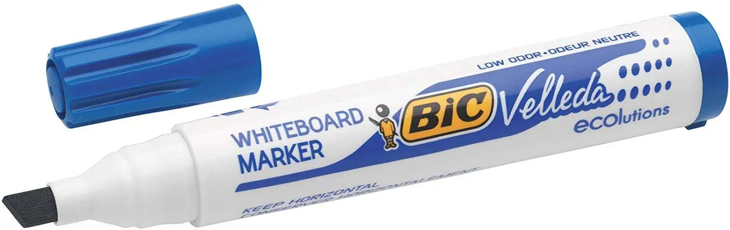 Bic Velleda 1751 ECOlutions Marcadores para Pizarra - Punta Biselada - Trazo entre 3mm y 5.5mm - Tin