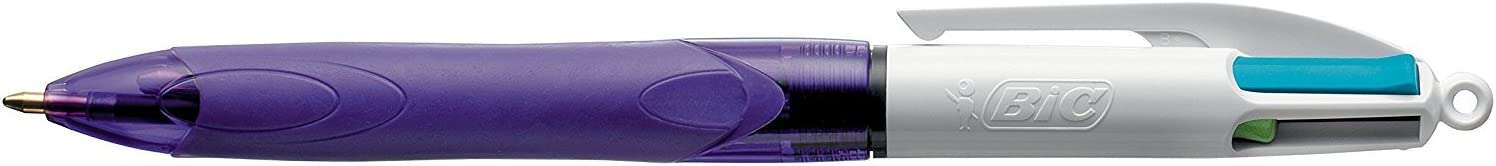 Bic 4 Colours Grip Fashion Boligrafo Retractil con Grip - Punta Media de 1mm - Trazo de 0.4mm - Tint