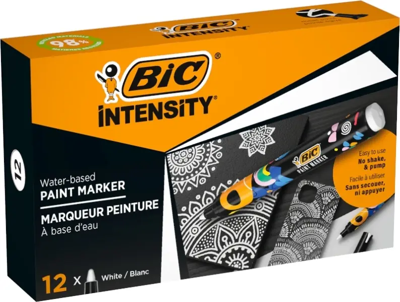 Bic Intensity Marcador de Pintura - Punta Media - Tinta con Base de Agua - 98% de Materiales Recicla