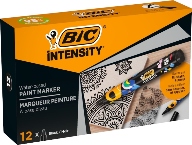 Bic Intensity Marcador de Pintura - Punta Media - Tinta con Base de Agua - 98% de Materiales Recicla