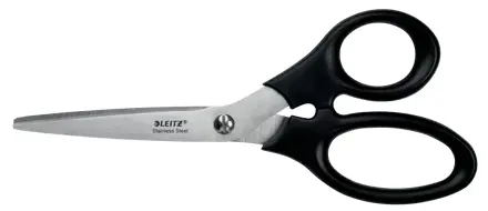 Leitz Tijeras de Acero Inoxidable 18.5cm - Agarre Ergonomico - Color Negro
