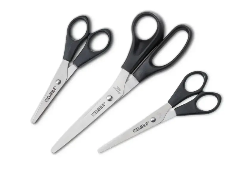 Dahle Home Pack de 3 Tijeras de Acero Inoxidable 13, 15 y 20cm - Hojas Afiladas - Mangos en Plastico