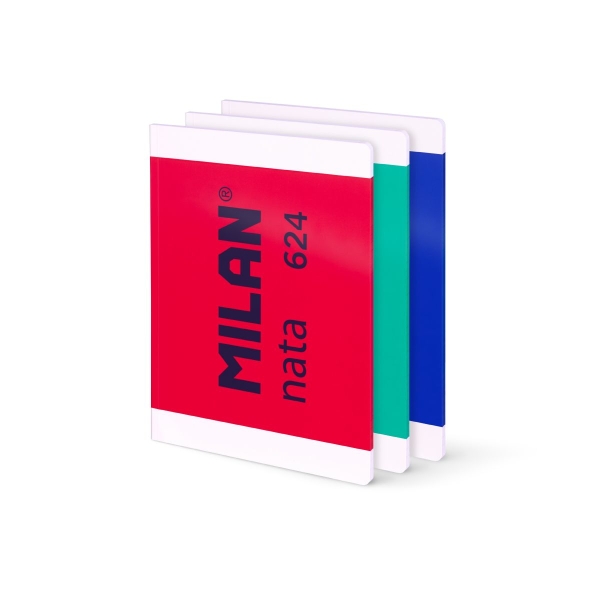 Milan Nata 624 Pack de 3 Libretas Encoladas Formato A4 Pautado 7mm - 48 Hojas de 95 gr/m2 - Microper