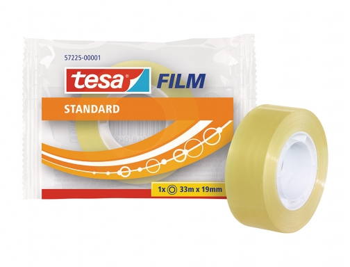 Tesa Tesafilm Standard Cinta Autoadhesiva Transparente 19mmx33m - Buena Adherencia y Alta Resistenci