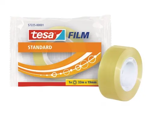 Tesa Tesafilm Standard Cinta Autoadhesiva Transparente 19mmx33m - Buena Adherencia y Alta Resistenci