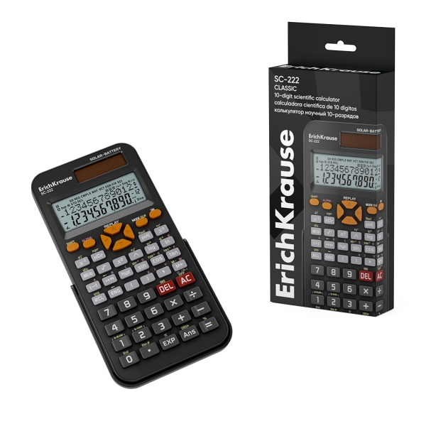 ErichKrause SC-222 Classic Calculadora Cientifica con Pantalla LCD de 10 Digitos - 240 Funciones Int
