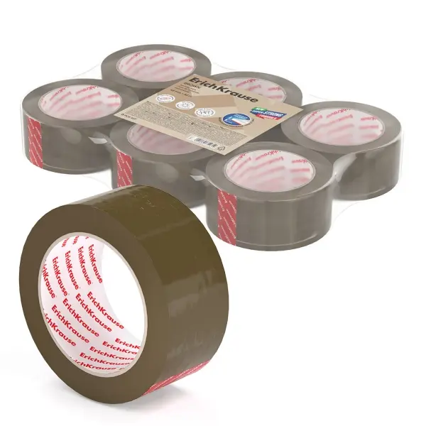 Erichkrause Precinto de Embalaje - Medidas 48mmx50m - Adhesivo de Gran Adherencia - Facil de Cortar 