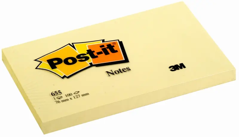 Post-it Bloc de 100 Notas Adhesivas Removibles Canary Yellow 76x127mm - Papel con Certificacion PEFC
