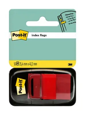 Post-it Index Dispensador con 50 Marcadores Reposicionables 25.4 x 43.2mm - Adherencia Firme - Para 