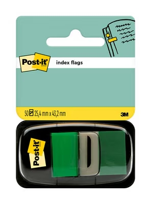 Post-it Index Dispensador con 50 Marcadores Reposicionables 25.4 x 43.2mm - Adherencia Firme - Para 