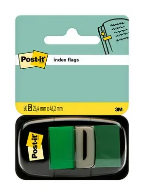 Post-it Index Dispensador con 50 Marcadores Reposicionables 25.4 x 43.2mm - Adherencia Firme - Para 