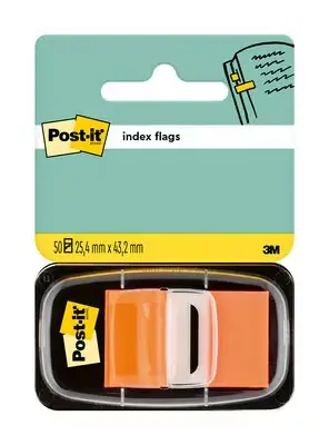 Post-it Index Dispensador con 50 Marcadores Reposicionables 25.4 x 43.2mm - Adherencia Firme - Para 