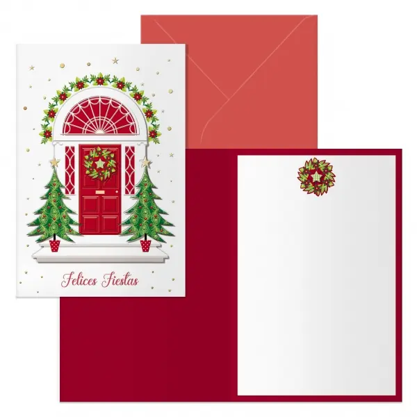 Dohe Red Door Pack de 6 Tarjetas de Felicitacion Navide�a con Sobre - Tama�o Cerrada 11.5x17cm, Abie
