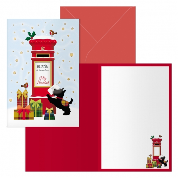 Dohe Buzon Pack de 6 Tarjetas de Felicitacion Navide�a con Sobre - Tama�o Cerrada 11.5x17cm, Abierta