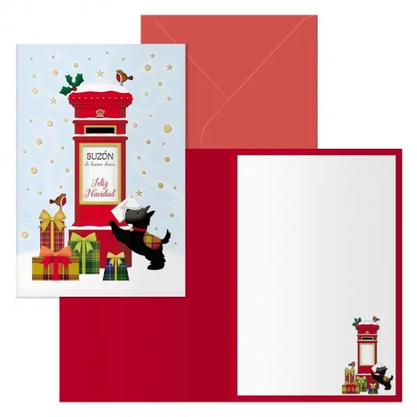 Dohe Buzon Pack de 6 Tarjetas de Felicitacion Navide�a con Sobre - Tama�o Cerrada 11.5x17cm, Abierta