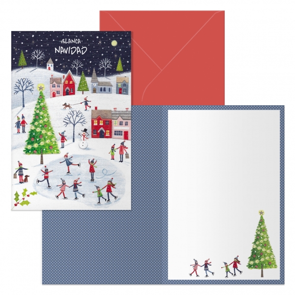 Dohe Ice Rink Pack de 6 Tarjetas de Felicitacion Navide�a con Sobre - Tama�o Cerrada 11.5x17cm, Abie