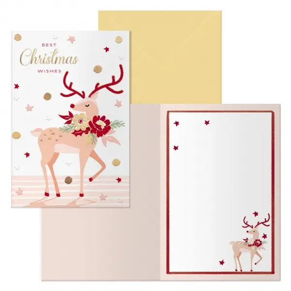 Dohe Nara Pack de 6 Tarjetas de Felicitacion Navide�a con Sobre - Tama�o Cerrada 11.5x17cm, Abierta 