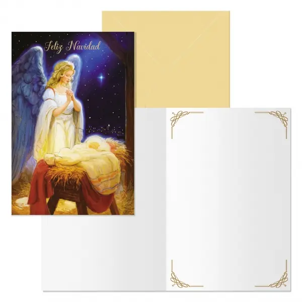 Dohe Angel Pack de 6 Tarjetas de Felicitacion Navide�a con Sobre - Tama�o Cerrada 11.5x17cm, Abierta