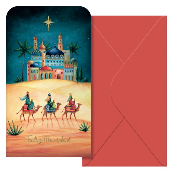 Dohe Oriente Pack de 6 Tarjetas/Billeteros de Felicitacion Navide�a con Sobre - Tama�o 9x16cm - Pape