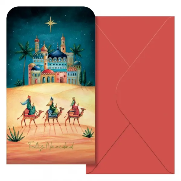 Dohe Oriente Pack de 6 Tarjetas/Billeteros de Felicitacion Navide�a con Sobre - Tama�o 9x16cm - Pape