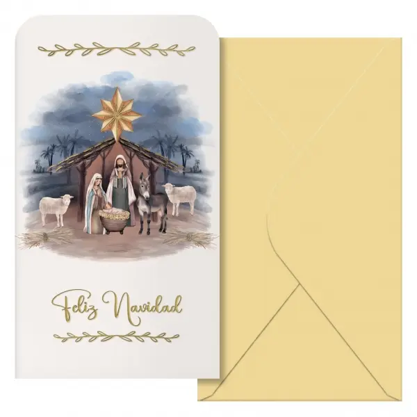 Dohe Maria Pack de 6 Tarjetas/Billeteros de Felicitacion Navide�a con Sobre - Tama�o 9x16cm - Papel 