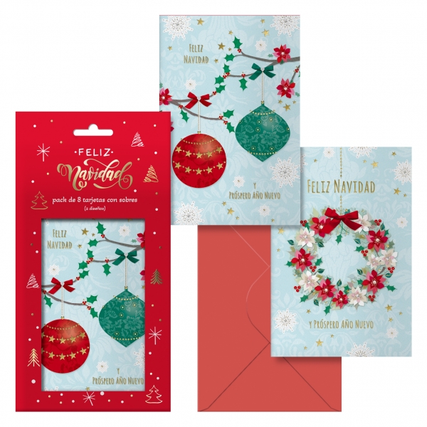 Dohe Adviento Pack de 8 Tarjetas de Felicitacion Navide�a con Sobre - 2 Modelos Distintos - Tama�o 1