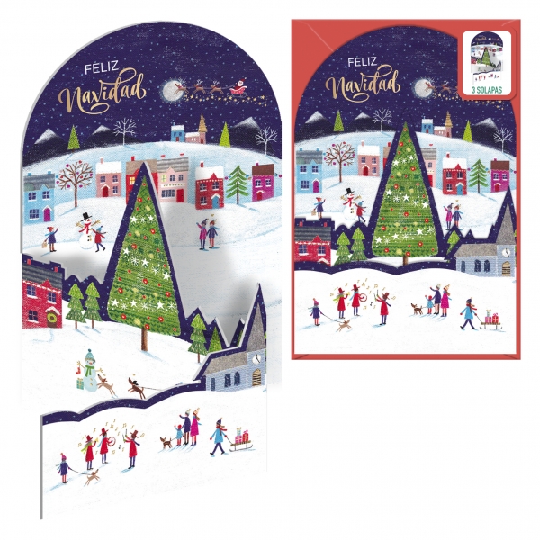Dohe Ma�ana de Navidad Pack de 6 Tarjetas Desplegables de Felicitacion Navide�a con Sobre - Impresas