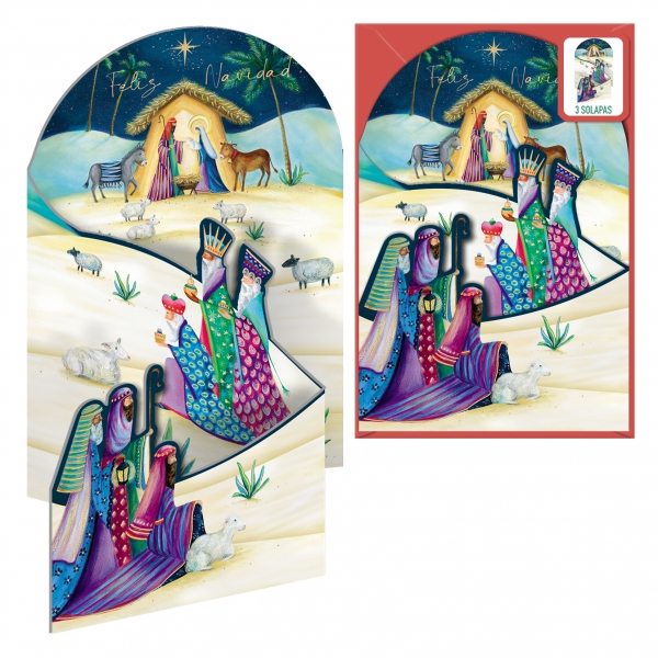 Dohe Estrella de Oriente Pack de 6 Tarjetas Desplegables de Felicitacion Navide�a con Sobre - Impres