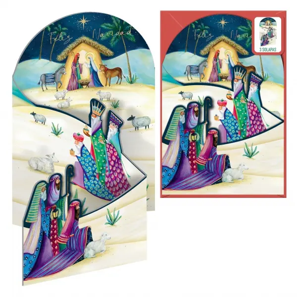 Dohe Estrella de Oriente Pack de 6 Tarjetas Desplegables de Felicitacion Navide�a con Sobre - Impres