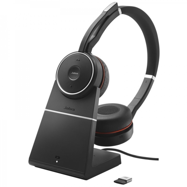 Jabra Evolve 75 SE UC Auriculares con Microfono Bluetooth Dual + Soporte de Carga USB-A Voz HD - Can