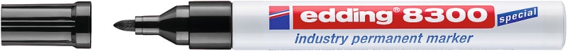 Edding 8300 Rotulador Permanente Industrial - Punta Redonda 1.5-3mm - Tinta Resistente al Desgaste, 