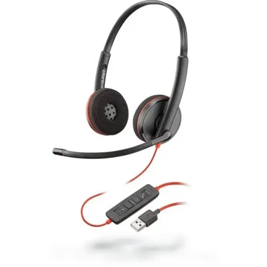 Plantronics/Poly Blackwire C3220 USB-A Auriculares con Microfono - Almohadillas Acolchadas - Control