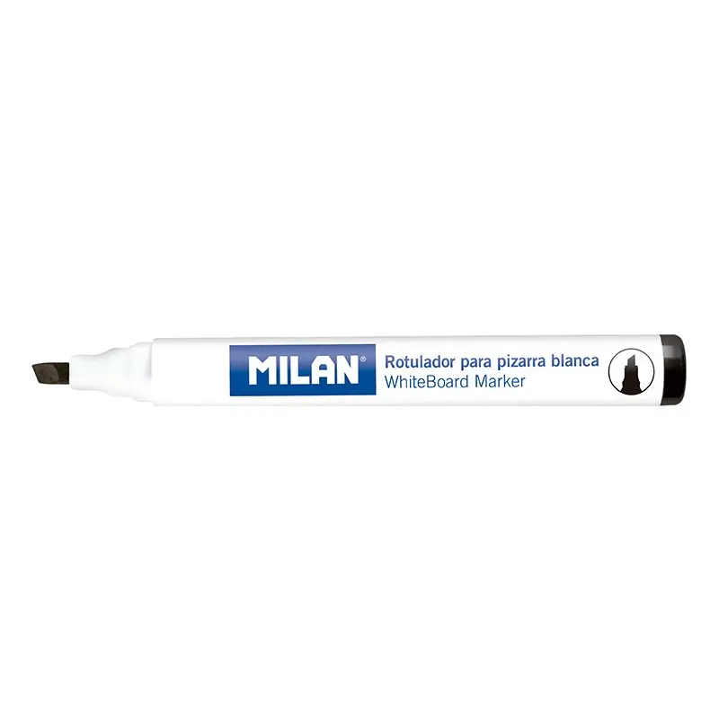 Milan Rotuladores para Pizarra Blanca con Punta Biselada - Punta 1 - 4 mm - Tinta a Base de Alcohol 