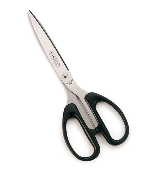 Rapesco Essential Tijeras de Acero Inoxidable 21cm - Mangos Ergonomicos - Aptas para Diestros y Zurd