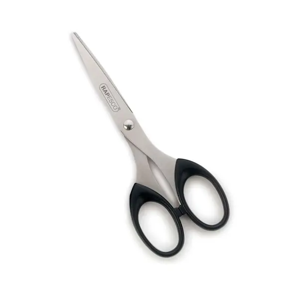 Rapesco Essential Tijeras de Acero Inoxidable 16cm - Mangos Ergonomicos - Aptas para Diestros y Zurd
