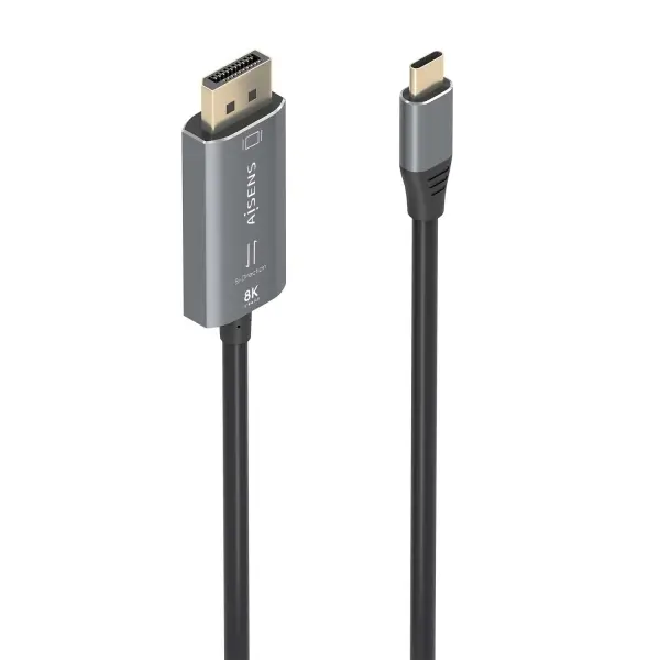 Aisens Cable Conversor Aluminio Bidireccional USB-C a Displayport 8K@60Hz - USB-C/M-DP/M - 1.8m - Co
