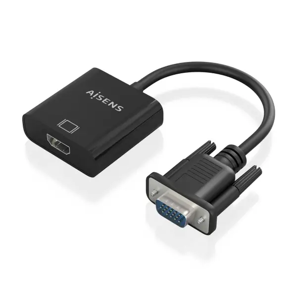 Aisens Cable Conversor SVGA+Audio a HDMI - SVGA/M+Jack 3.5/H+USB Microb/H-HDMI A/H - 20cm - Color Ne
