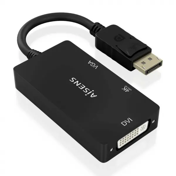 Aisens Conversor MST/SST Displayport a DVI/HDMI/VGA 3 en 1 - Conector DP Macho - Salidas HDMI 4K@60H