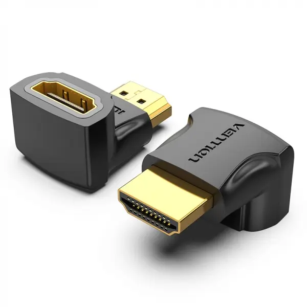Vention Pack de 2 Adaptadores HDMI Macho a HDMI Hembra 4K 90� - Color Negro