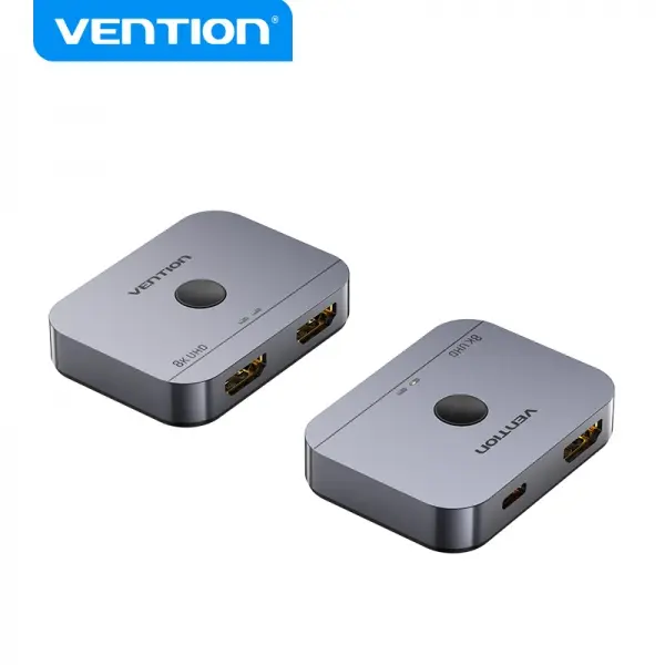 Vention Switch/Splitter HDMI 2.1 8K Bidireccional HDMI Hembra/USB-C Hembra a 2x HDMI Hembra - Color 