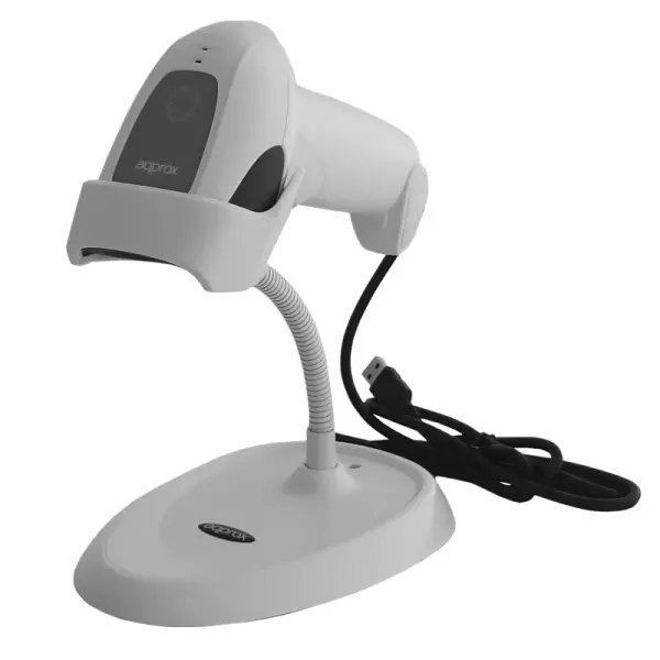 Approx Lector de Codigos de Barras 1D USB con Soporte - Indicador LED, Beeper - Velocidad 300 veces 